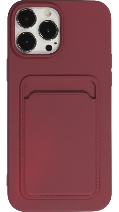 iPhone 13 Pro Max Case Hülle - Soft Touch Kartenhalter - Bordeau