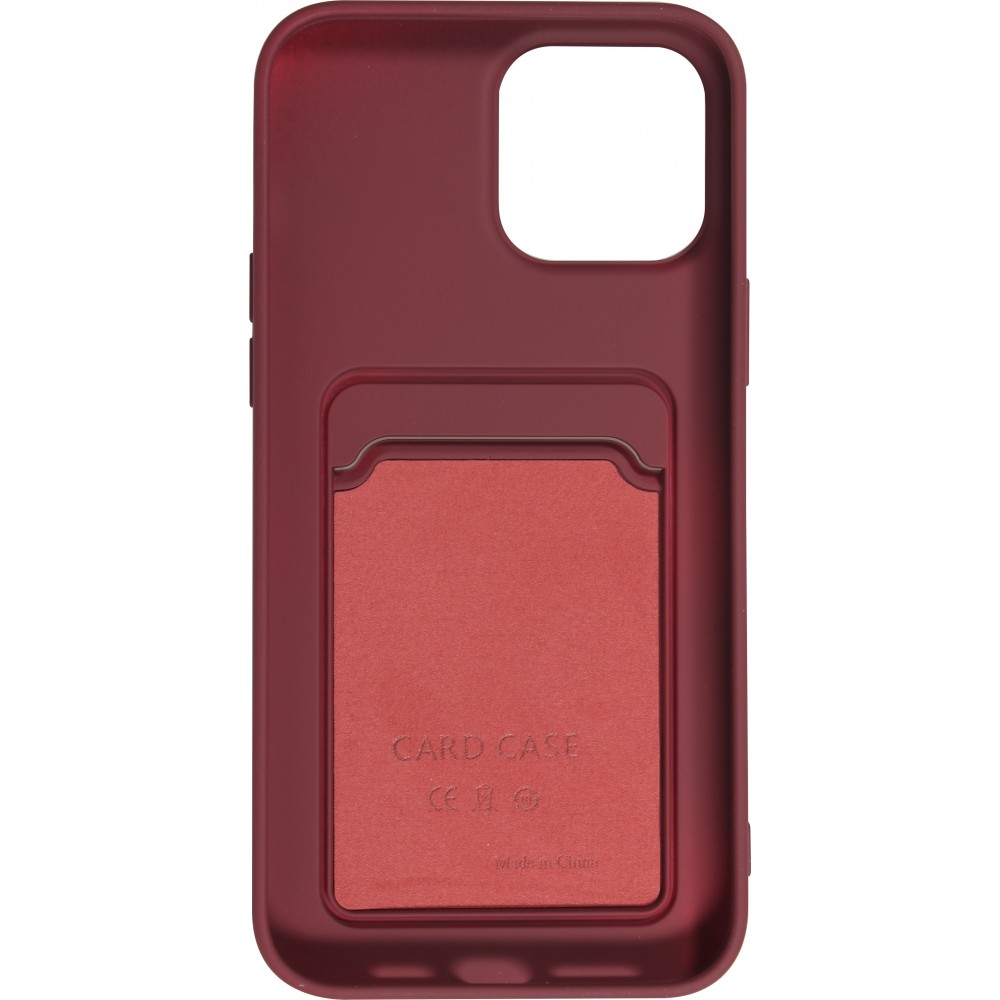 Coque iPhone 13 Pro Max - Soft Touch Porte-carte - Bordeau