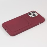 iPhone 13 Pro Max Case Hülle - Soft Touch Kartenhalter - Bordeau