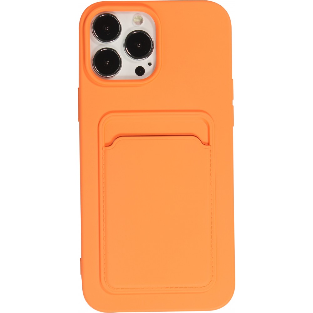 Coque iPhone 13 Pro Max - Soft Touch Porte-carte - Orange