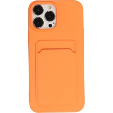 iPhone 13 Pro Max Case Hülle - Soft Touch Kartenhalter - Orange