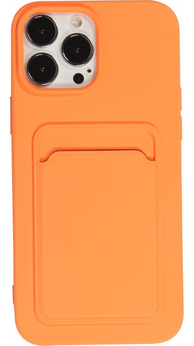 Coque iPhone 13 Pro Max - Soft Touch Porte-carte - Orange