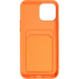 iPhone 13 Pro Max Case Hülle - Soft Touch Kartenhalter - Orange