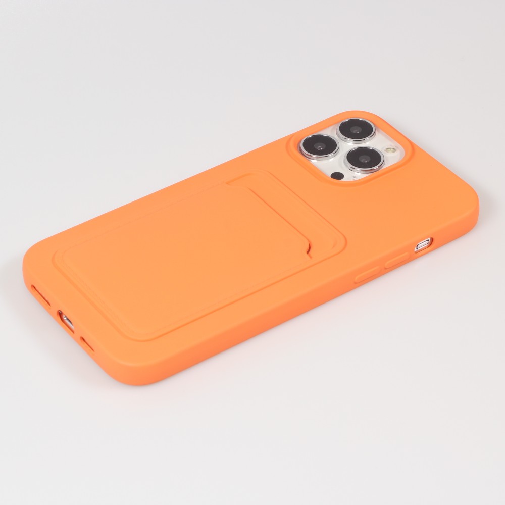 Coque iPhone 13 Pro Max - Soft Touch Porte-carte - Orange