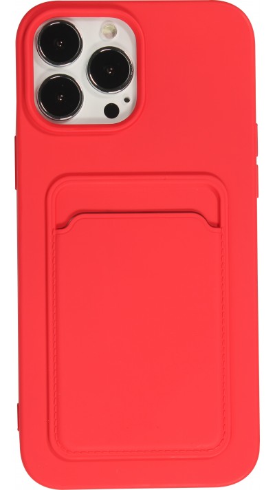 iPhone 13 Pro Max Case Hülle - Soft Touch Kartenhalter - Rot