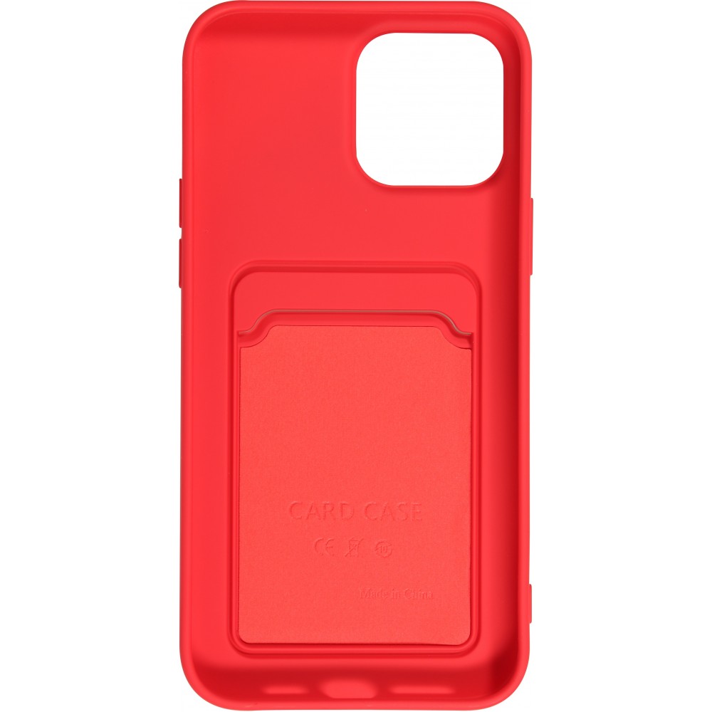 Coque iPhone 13 Pro Max - Soft Touch Porte-carte - Rouge