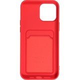 iPhone 13 Pro Max Case Hülle - Soft Touch Kartenhalter - Rot