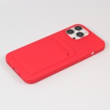 iPhone 13 Pro Max Case Hülle - Soft Touch Kartenhalter - Rot