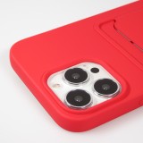 iPhone 13 Pro Max Case Hülle - Soft Touch Kartenhalter - Rot