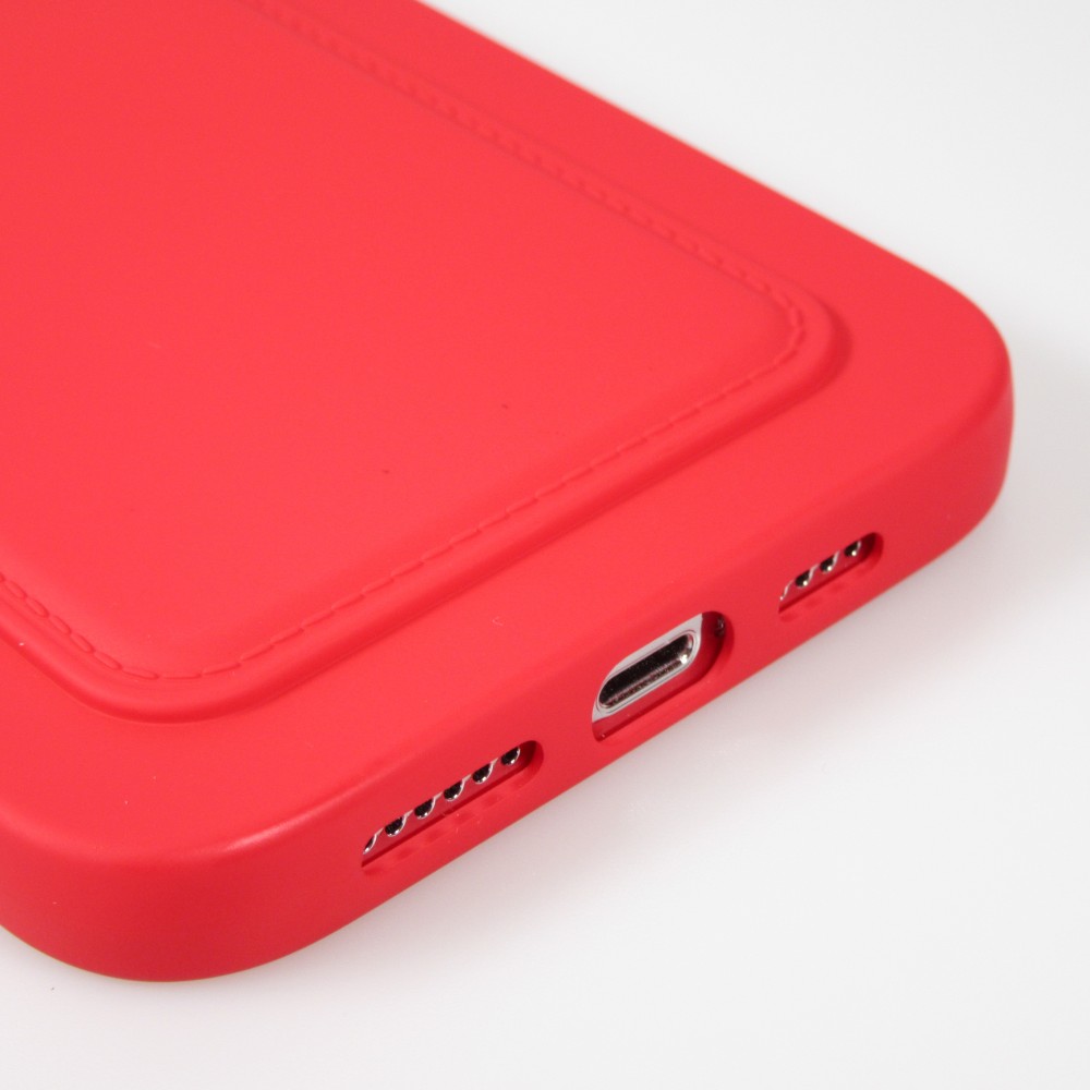 Coque iPhone 13 Pro Max - Soft Touch Porte-carte - Rouge