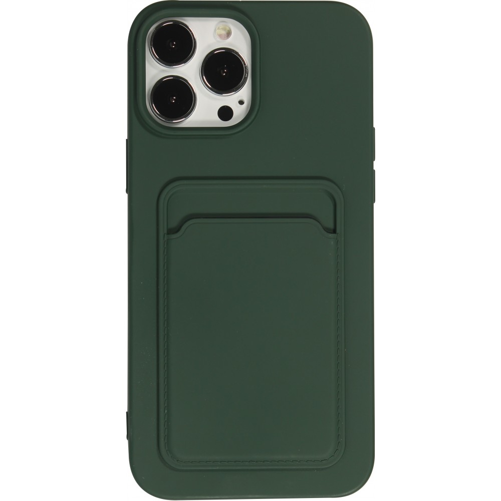 Coque iPhone 13 Pro Max - Soft Touch Porte-carte - Vert foncé