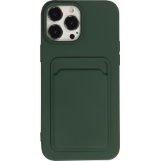 Coque iPhone 13 Pro Max - Soft Touch Porte-carte - Vert foncé