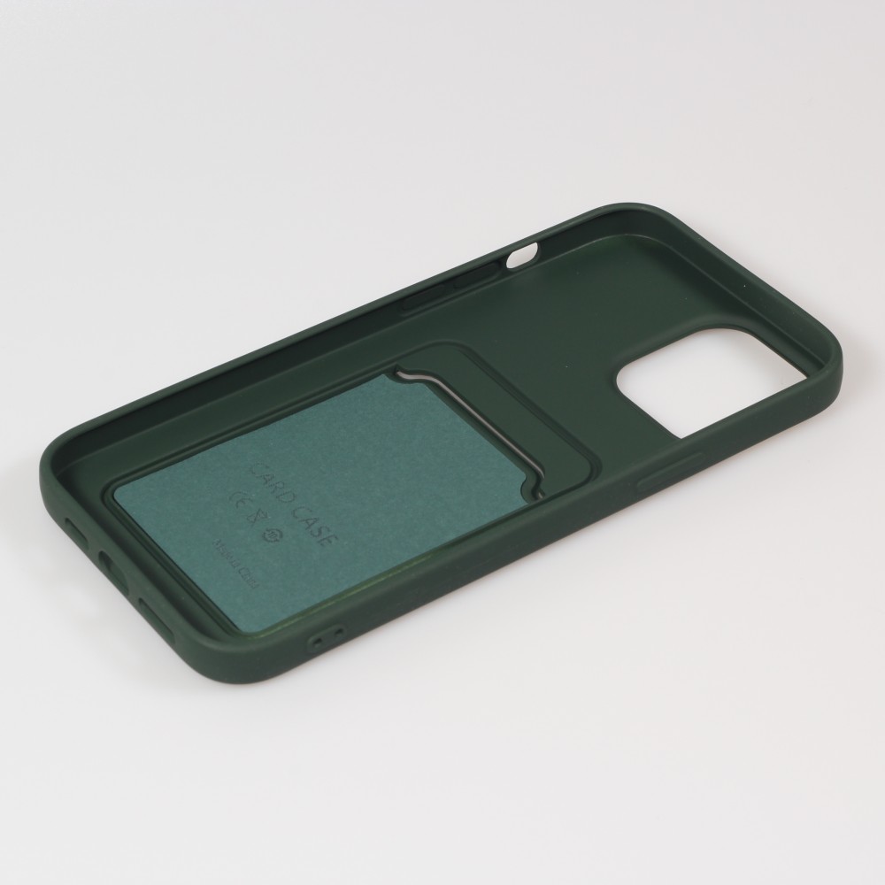 iPhone 13 Pro Max Case Hülle - Soft Touch Kartenhalter - Dunkelgrün