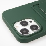 Coque iPhone 13 Pro Max - Soft Touch Porte-carte - Vert foncé