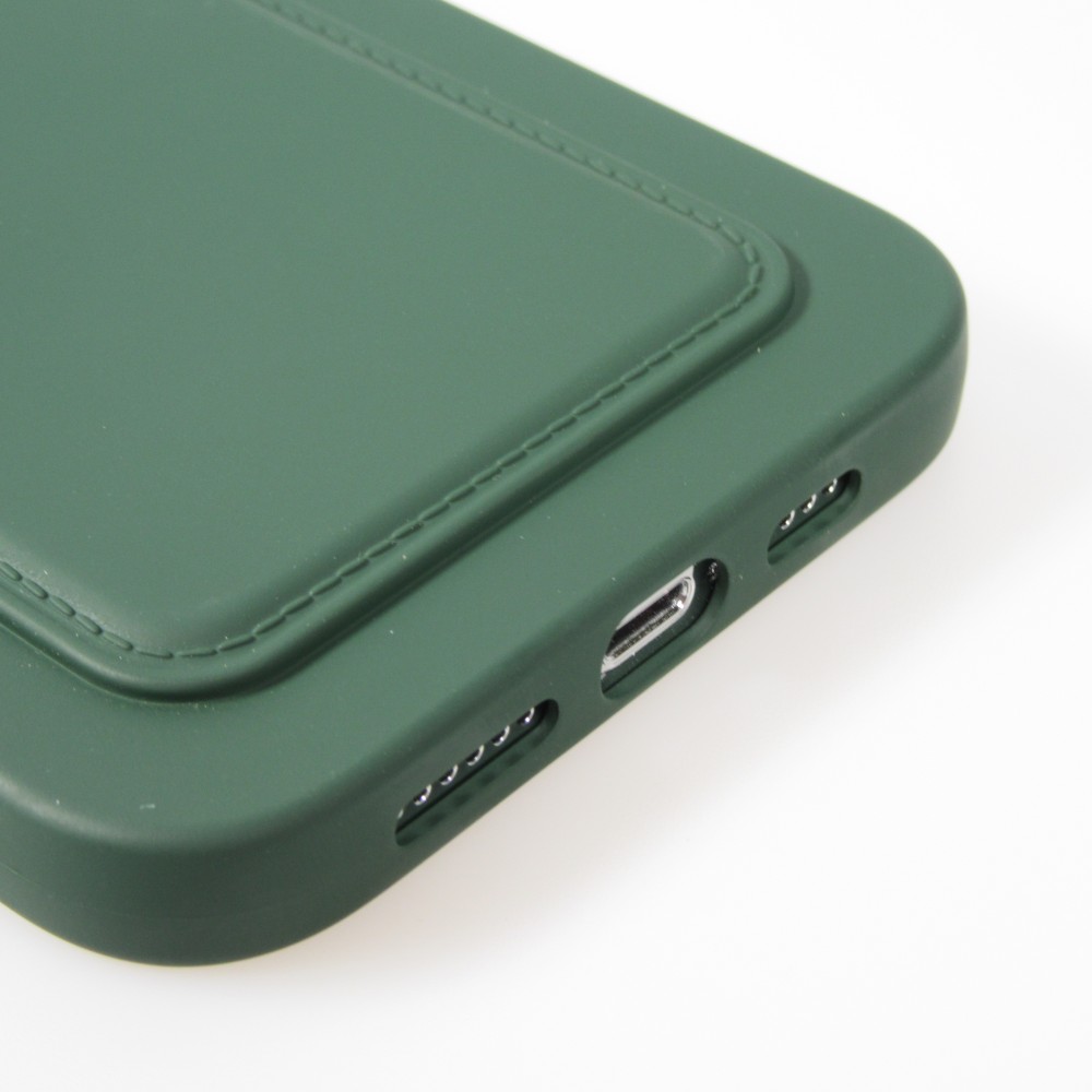 iPhone 13 Pro Max Case Hülle - Soft Touch Kartenhalter - Dunkelgrün