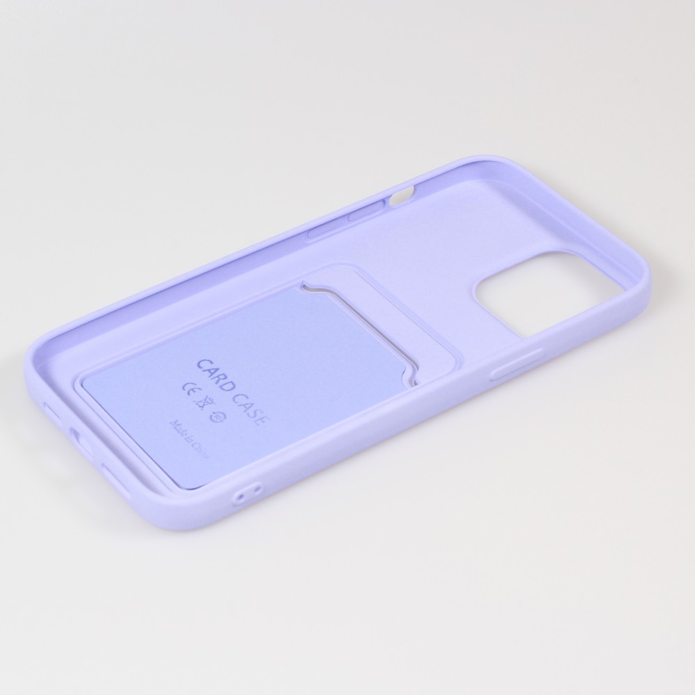 iPhone 13 Pro Max Case Hülle - Soft Touch Kartenhalter - Violett