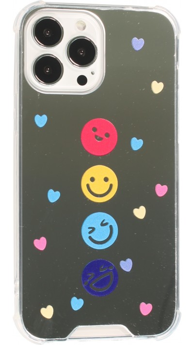 iPhone 13 Pro Max Case Hülle - Silikon Bumper mit verstärkten Ecken Spiegel - Emoji