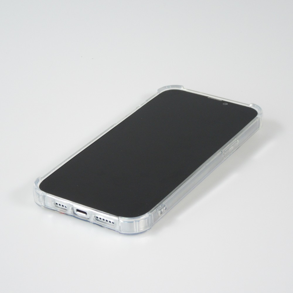 Coque iPhone 13 Pro Max - silicone bumper avec coins renforcés miroir - Love