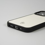 Coque iPhone 13 Pro - NOPAAL cuir de cactus vegan bords silicone TPU - Blanc