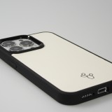 Coque iPhone 13 Pro - NOPAAL cuir de cactus vegan bords silicone TPU - Blanc