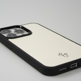 iPhone 13 Pro Case Hülle - NOPAAL Hülle aus echtem Kaktusleder mit Silikon Rand TPU - Weiss