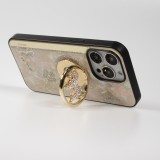 iPhone 13 Pro Case Hülle - Perlmutt Schmetterling Strass mit Videounterstützung - Rosa
