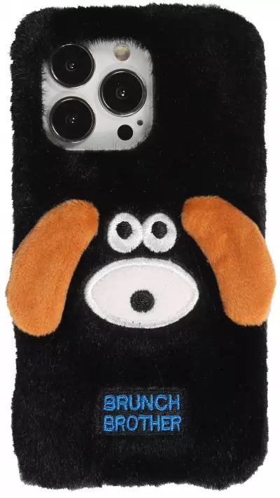 Coque iPhone 13 Pro - Peluche 3D Chien - Noir