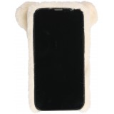 Coque iPhone 13 Pro Max - Peluche 3D Ourson ruban - Blanc