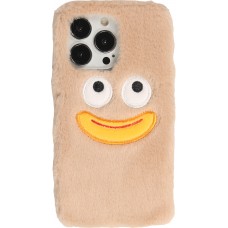 iPhone 13 Pro Case Hülle - Plüsch Smile - Hell- Braun
