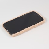 iPhone 13 Pro Case Hülle - Plüsch Smile - Hell- Braun