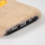 iPhone 13 Pro Case Hülle - Plüsch Smile - Hell- Braun