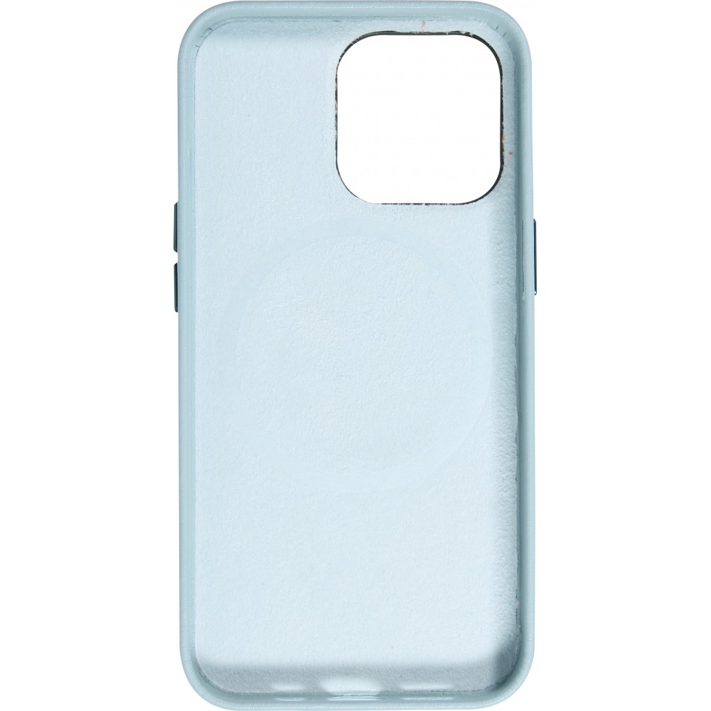 Coque iPhone 13 Pro Max - Qialino cuir véritable (compatible MagSafe) - Bleu clair