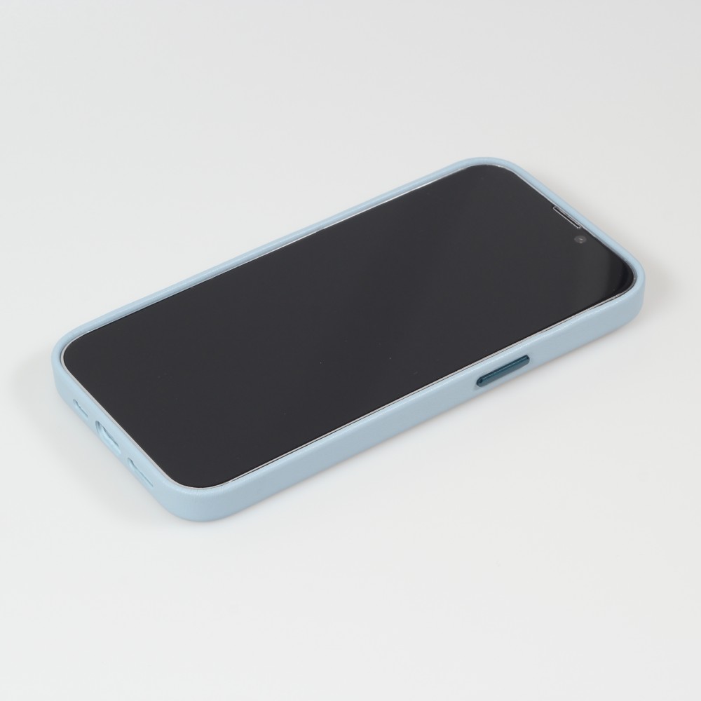Coque iPhone 13 Pro Max - Qialino cuir véritable (compatible MagSafe) - Bleu clair