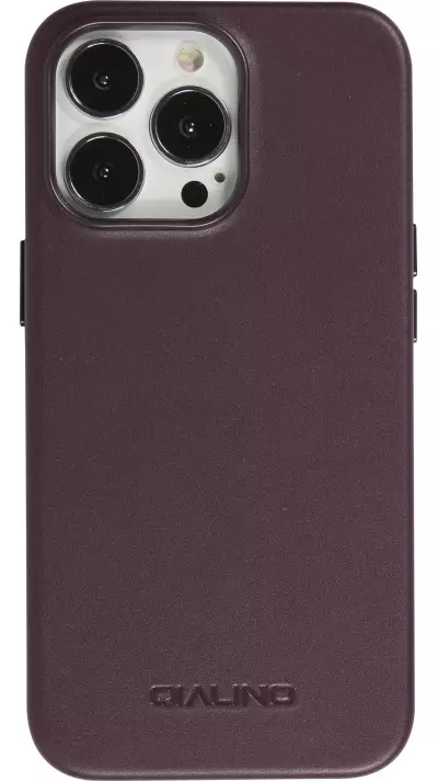 Coque iPhone 13 Pro - Qialino cuir véritable (compatible MagSafe) - Violet