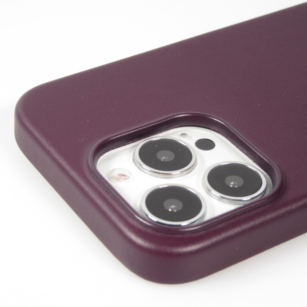 iPhone 13 Pro Case Hülle - Qialino Echtleder (MagSafe kompatibel) - Violett