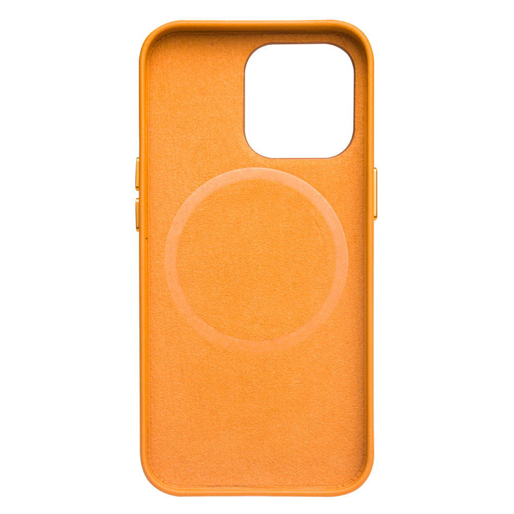 Coque iPhone 13 Pro - Qialino cuir véritable (compatible MagSafe) - Orange
