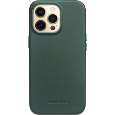 Coque iPhone 13 Pro - Qialino cuir véritable (compatible MagSafe) - Vert