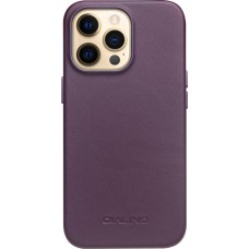 Coque iPhone 13 Pro - Qialino cuir véritable (compatible MagSafe) - Violet