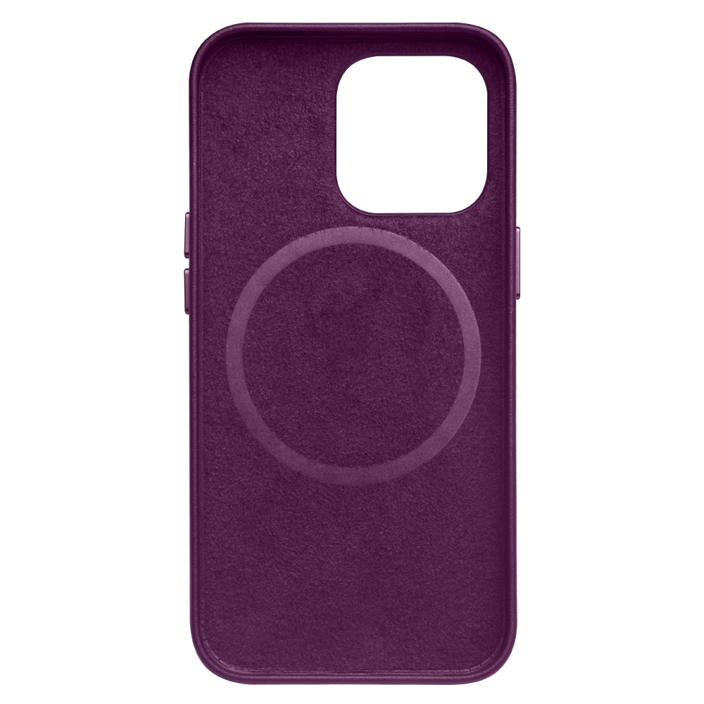 Coque iPhone 13 Pro Max - Qialino cuir véritable (compatible MagSafe) - Violet