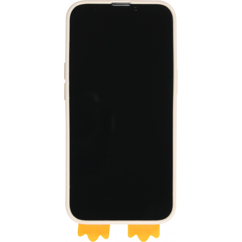 Coque iPhone 13 Pro Max - Silicone 3D canard - Beige