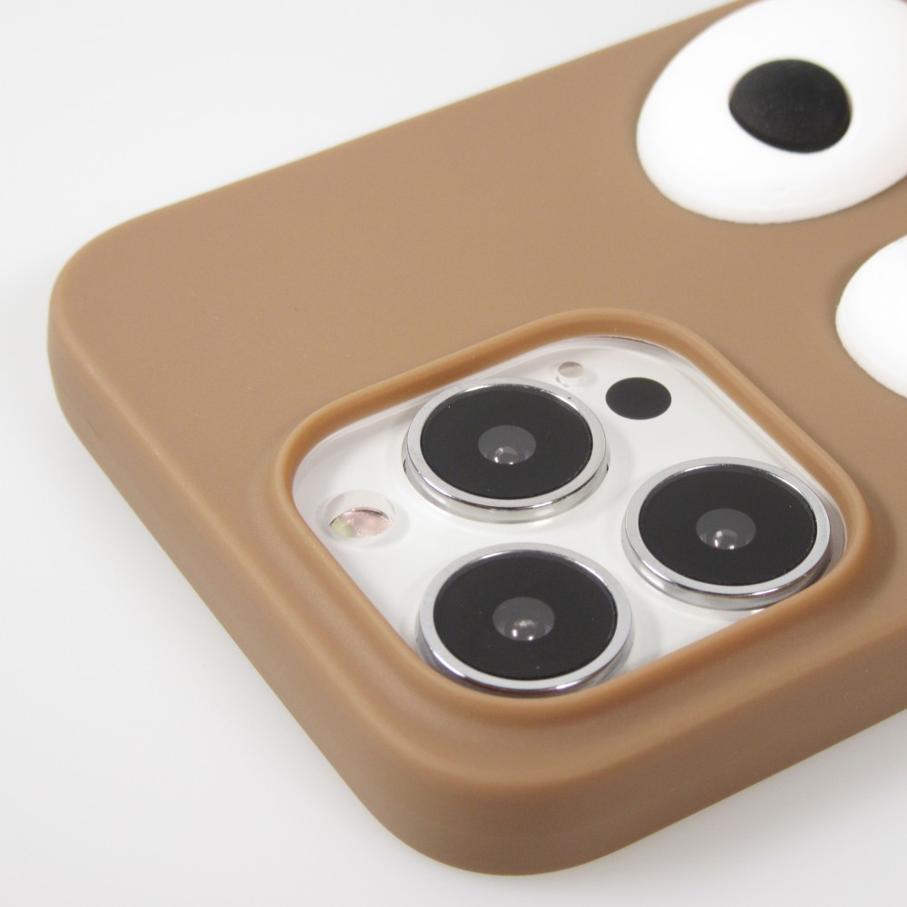 Coque iPhone 13 Pro Max - Silicone 3D canard - Brun