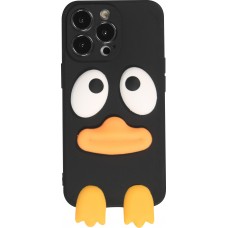Coque iPhone 13 Pro Max - Silicone 3D canard - Noir