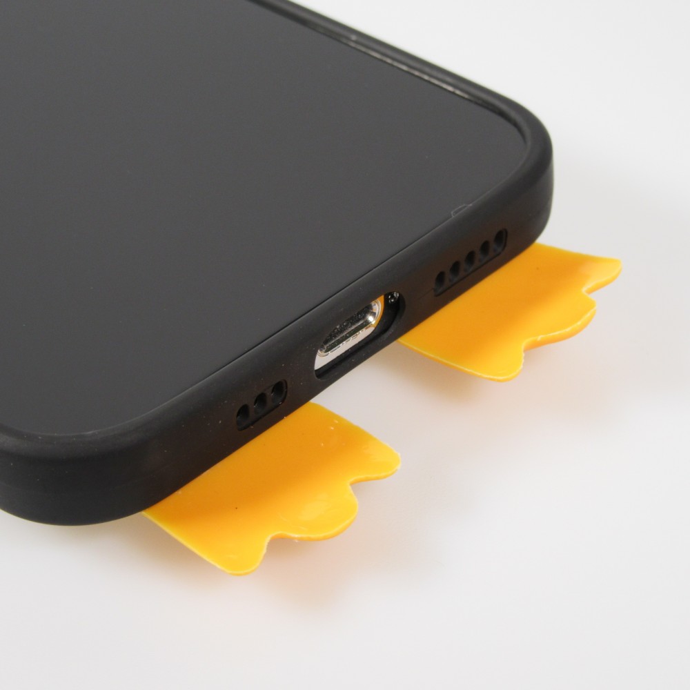 iPhone 13 Pro Max Case Hülle - 3D-Silikon Ente - Schwarz