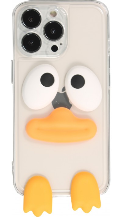 Coque iPhone 13 Pro Max - Silicone 3D canard - Transparent