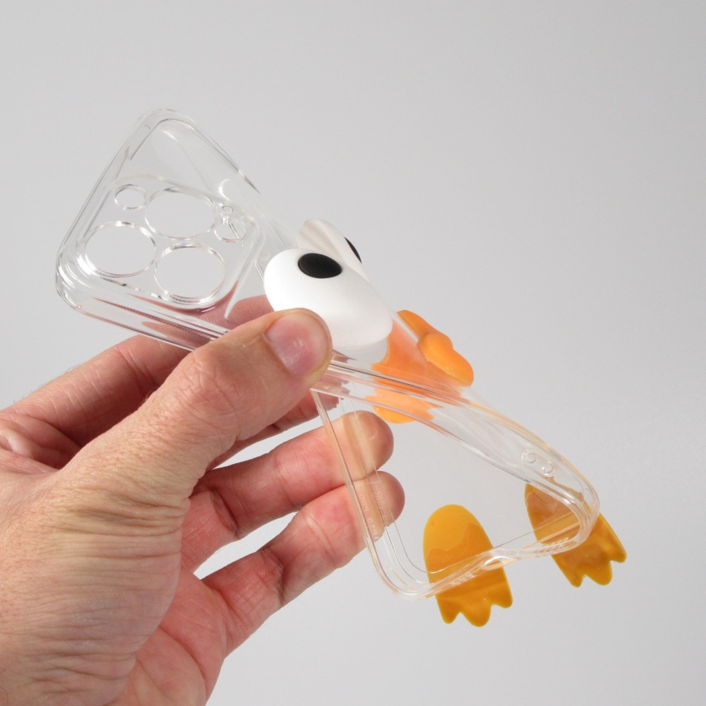 Coque iPhone 13 Pro - Silicone 3D canard - Transparent