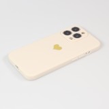 Coque iPhone 13 Pro Max - Silicone Mat Coeur doré - Beige