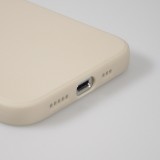 Coque iPhone 13 Pro Max - Silicone Mat Coeur doré - Beige