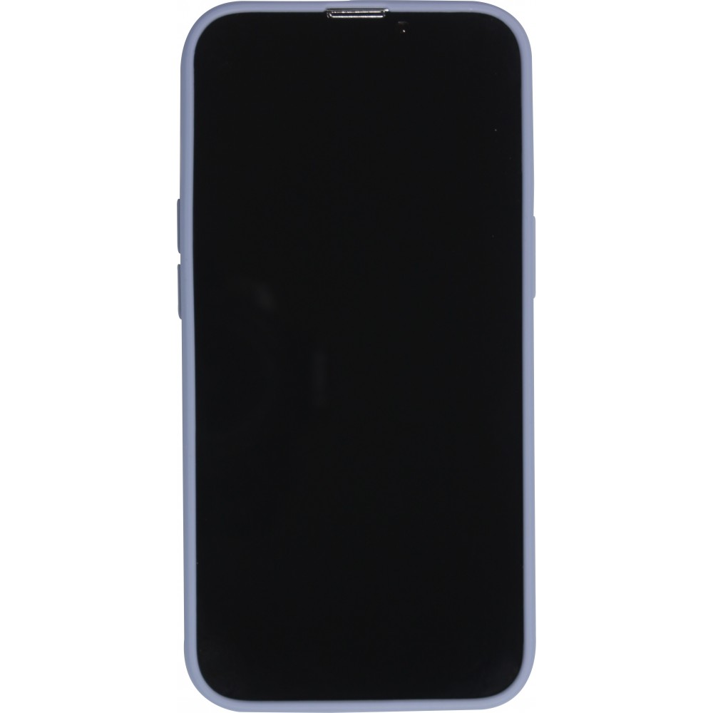 Coque iPhone 13 Pro Max - Silicone Mat Coeur doré - Bleu