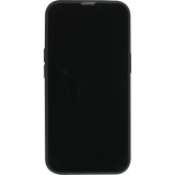 Coque iPhone 13 Pro Max - Silicone Mat Coeur doré - Noir