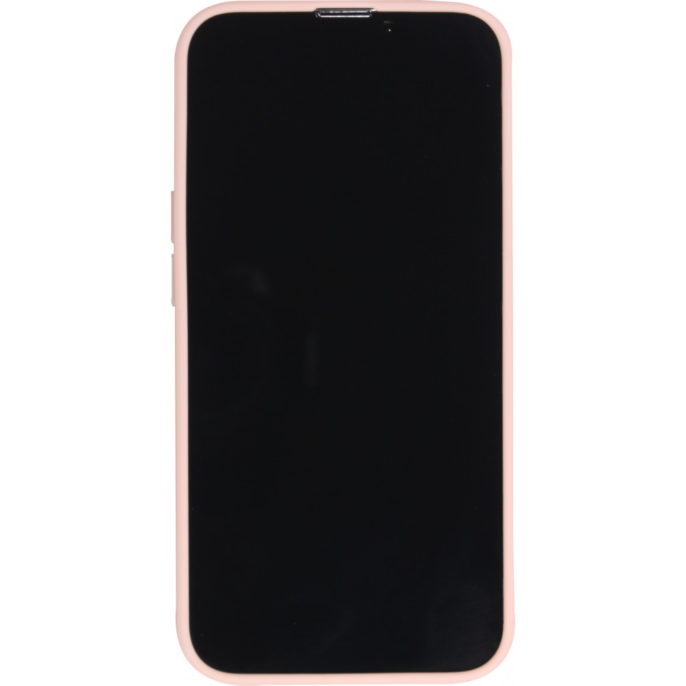 Coque iPhone 13 Pro Max - Silicone Mat Coeur doré - Rose